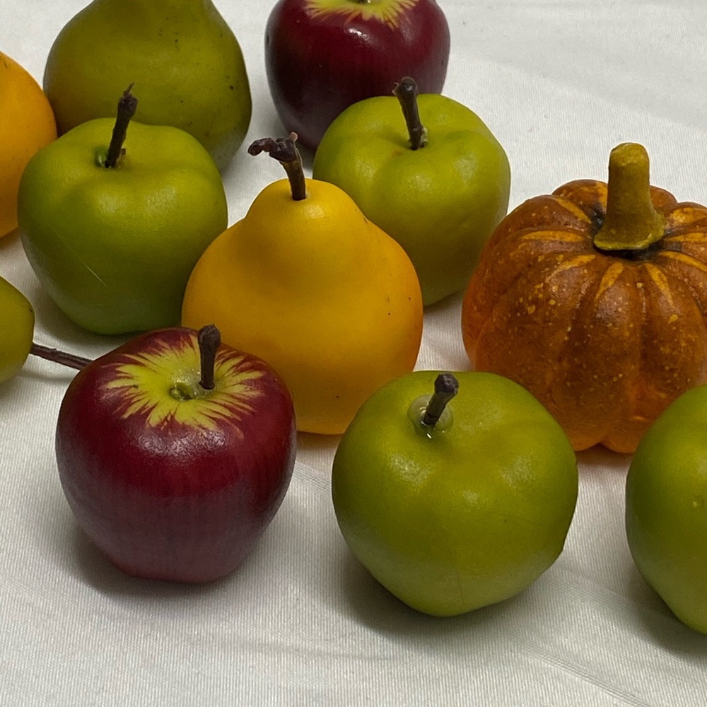 * realistic mini Faux Fruit and Set for crafts or decor red & green apples pears